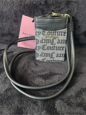 Juicy Couture Black & Pink Logo Card Holder Lanyard